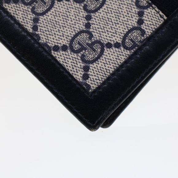 GUCCI GG Canvas Sherry Line Pass Case PVC Leather Gray Red Navy Auth ar9606 - Picture 14 of 16